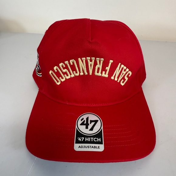 san francisco 49ers hat adjustable flip script NEW red - Picture 1 of 5
